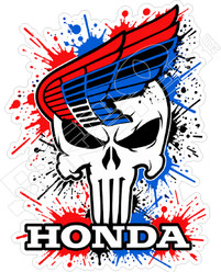 Honda Motorcycle Punisher Skull2 Decal Sticker