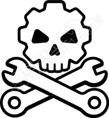Gearhead Skull Wrenches Decal Sticker