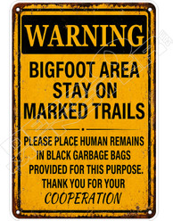 Warning Bigfoot Area Decal Sticker