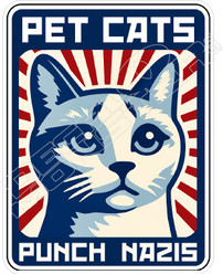 Pet Cats Punch Nazis Decal Sticker