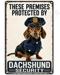 Protected By Dachshund Security Decal Sticker