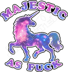 Majestic As Fuck Unicorn Decal Sticker