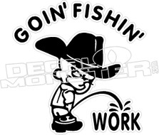Fishin Cowboy Pee Work - Fishing Decal
