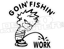 Fishin Pee On Work - Fishing Decal