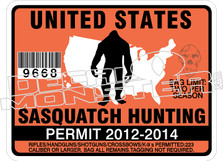 Sasquatch Hunting Permit Decal