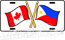 Philippines Canada Flag Cross Decal Plate DM