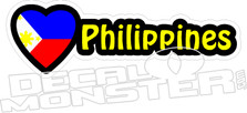 Philippines Flag Heart Wording Decal DM