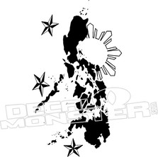 Philippines Flag Outline2 Decal DM
