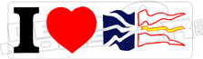 I Love Newfoundland Flag Decal DM