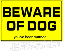 Beware of Dog Pet Decal DM
