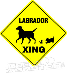 Labrador Dog Crossing Pet Decal DM