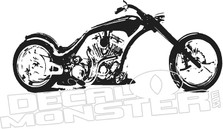 Chopper Motorcycle Silhouette Wall Decal DM
