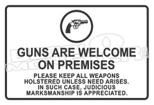 Guns Welcome Marksmanship Decal Sticker