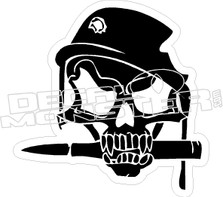 Soldier Skull Bite Bullet Decal Sticker
