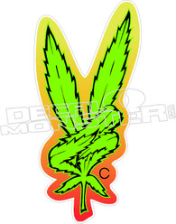 Peace Marijuana Decal Sticker