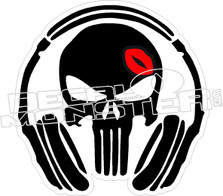 Punisher Skull Headphones Decal Sticker