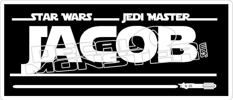 star wars1 jedi master name tag decal sticker decalmonstercom