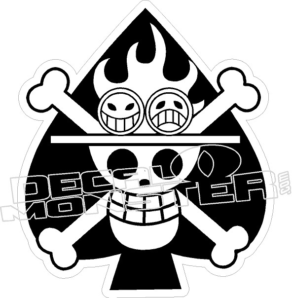 Spade Skull and Crossbones Decal Sticker - DecalMonster.com