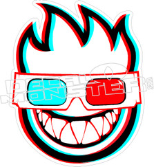 Spitfire In 3D Glasses Decal Sticker