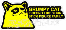 Grumpy Cat Stick Figure Decal Sticker 