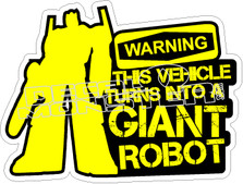 Warning Vehicle Giant Robot Decal Sticker