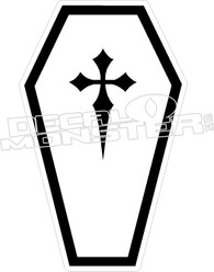Coffin Cross Decal Sticker