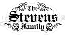  Family Name Etched Decal Sticker