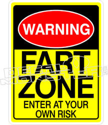 Warning Fart Zone Decal Sticker
