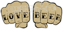 Love Beer Fist Pound Decal Sticker
