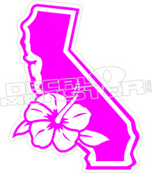 California Hibiscus Decal Sticker 