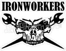 Ironworkers Skull Wrenches Decal Sticker