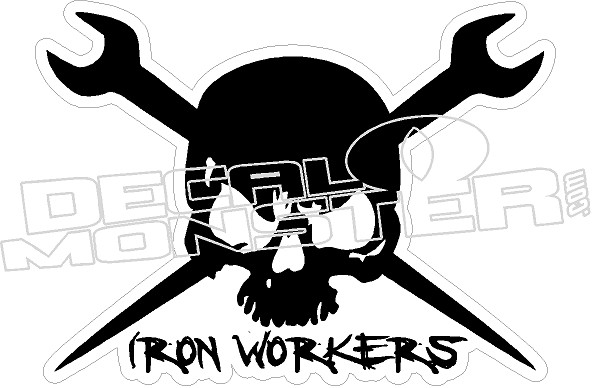 Ironworkers Skull Decal Sticker - DecalMonster.com