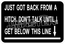 Back From Hitch Dont Talk Decal Sticker
