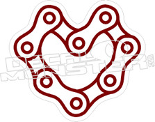 Bike Chain Heart Decal Sticker