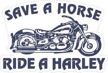 Save Horse Ride Harley Decal Sticker 