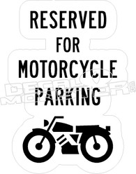 Mortorcycle Parking Only Decal Sticker
