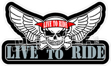 Live To Ride Bandana Skull Decal Sticker
