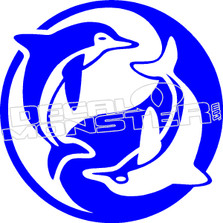 Dolphin Ying Yang Decal Sticker