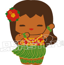 Little Hula Girl Decal Sticker