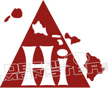 Hawaiian HI Triangle Decal Sticker