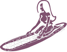 Hawaiian Girl Surfboard 51 Decal Sticker