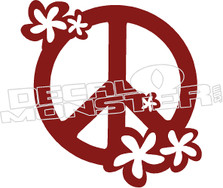 Peace Sign Flowers Decal Sticker