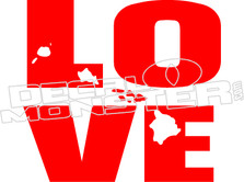 Love Hawaii Lettering Decal Sticker