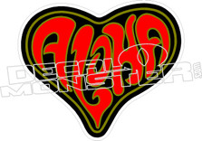Aloha Heart Decal Sticker