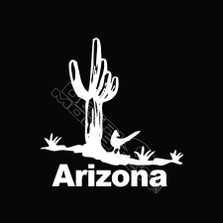 Arizona Roadrunner Cactus Decal Sticker