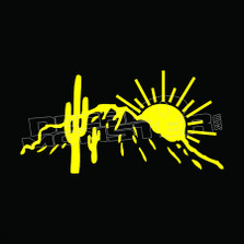 Desert Cactus Mountain Sun Decal Sticker