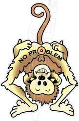 No Problem Monkey Decal Sticker