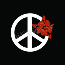 Peace Sign Hibiscus Decal Sticker