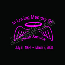In Loving Memory Angel Wings Decal Sticker