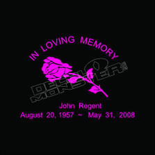In Loving Memory Rose Decal Sticker